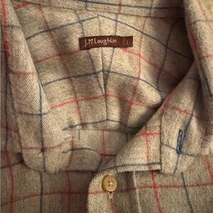 J. McLaughlin NWOT- Men's Casual Plaid Shirt - Gray, Blue and Red